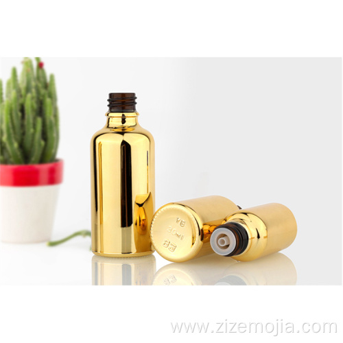 Electroplated Gold Essential Oil Dropper Bottle 30ml